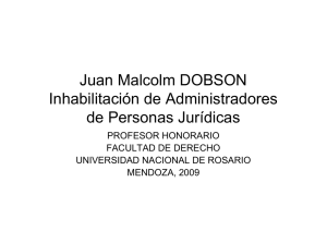 Juan Malcolm DOBSON Inhabilitación de Administradores de