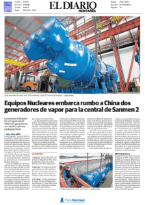 Equipos Nucleares embarca rumbo a China dos