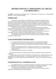 REPERCUSIÓN DE LA HIPOTERMIA EN CIRUGÍA LAPAROSCÓPICA