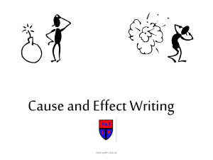 Cause and Effect Paragraphs