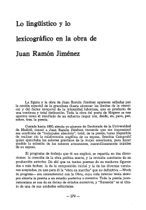 Lo lingüístico y lo lexicográfico en la obra de Juan Ramón Jiménez