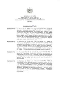 Resolución CECMED No. 126/2015