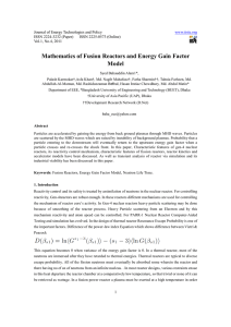 Mathematics of Fusion Reactors and Energy Gain Factor Model