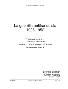 La guerrilla antifranquista 1936-1952