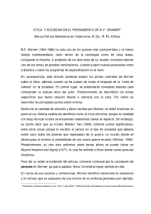 ETICA Y SOCIEDAD EN EL PENSAMIENTO DE B. F. SKINNER1