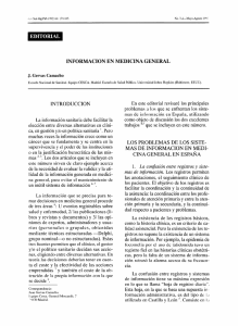 Información en Medicina General. J Gervás Camacho. Rev Esp