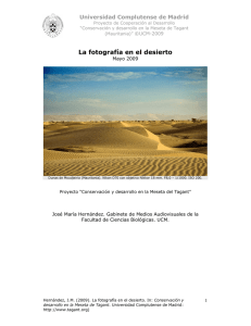 La fotografía en el desierto. José María Hernández. Gabinete de