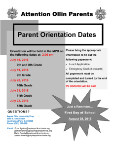 Parent Orientation Dates