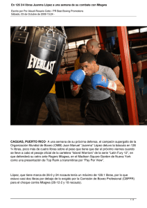 En 126 3/4 libras Juanma López a una semana de su combate con