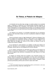En Tolosa el Palacio de Idiaquez. IN: Historia: artikuluak = Historia