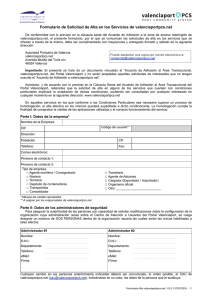 Formulario de Solicitud de Alta en los Servicios de valenciaportpcs.net
