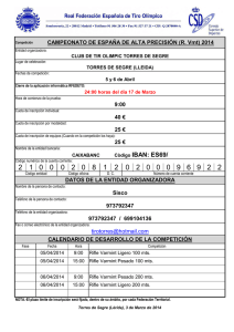 Còdigo IBAN: ES69/ - Real Federación de Tiro Olímpico