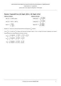 Razones trigonométricas del ángulo doble y del ángulo mitad