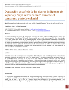 Ocupación española de las tierras indígenas de la puna y "raya del