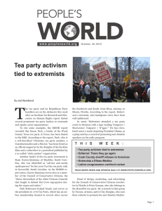 Tea party activism tied to extremists