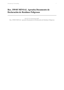 Res. 359/05 MINSAL Aprueba Documento de Declaración de