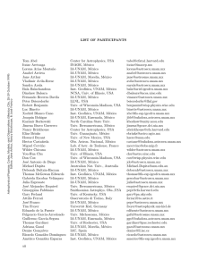 LIST OF PARTICIPANTS Tom Abel Center for Astrophysics