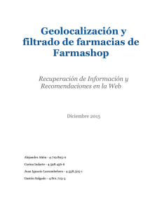 Geolocalización y filtrado de farmacias de Farmashop