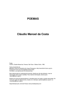 POEMAS Cláudio Manoel da Costa