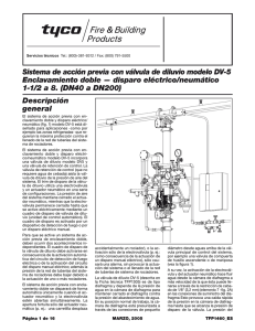 Sistema de acción previa con válvula de diluvio modelo DV‑5