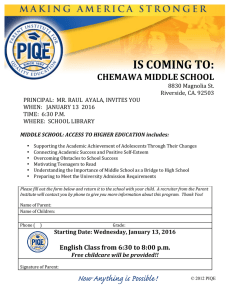 is coming to: chemawa middle school