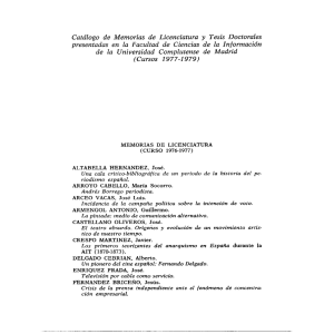 Catálogo de Memorias de Licenciatura y Tesis Doctorales