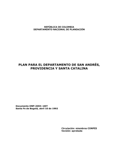 plan para el departamento de san andrés, providencia y santa catalina