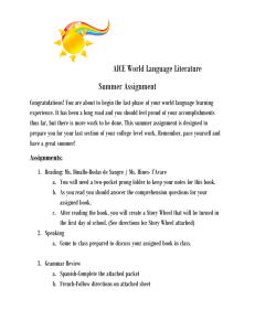 AICE World Language Literature Summer Assignment