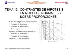 TEMA 13.- CONTRASTES DE HIPÓTESIS EN MODELOS