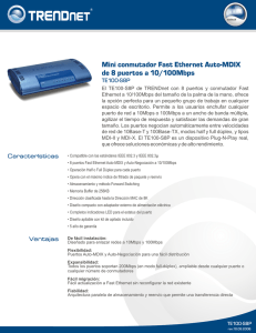Mini conmutador Fast Ethernet Auto-MDIX de 8 puertos