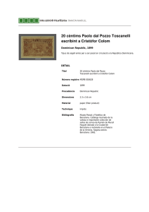 20 cèntims Paolo dal Pozzo Toscanelli escribint a Cristòfor Colom