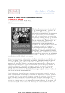 La muerte de Salvador Allende. PF 2001