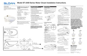 Model ST-2459 Series Water Closet Installation Instructions