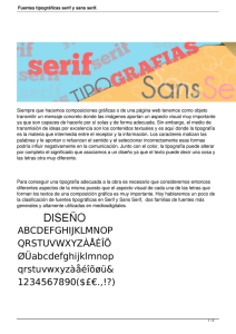 Fuentes tipográficas serif y sans serif.
