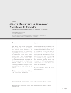Alberto Masferrer y la Educacion Vitalista en El Salvador