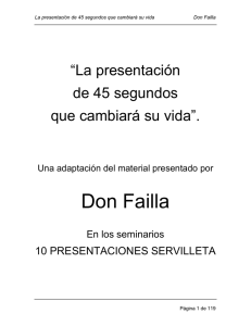 Don Failla – La presentación de 45 segundos que cambiarán su vida