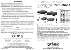 HDMI over Ethernet Extender Kit Instructions