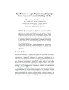 Specification of Logic Programming Languages from Reusable