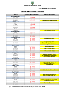 Calendario de Competiciones FFCE 2015-2016