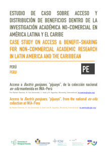 Case study on access and benefit sharing for non