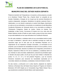 PLAN DE GOBIERNO 2014-2018 PARA EL MUNICIPIO DIAZ DEL