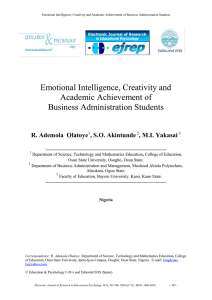 Emotional Intelligence, Creativity and Academic Achievement