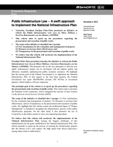 Public Infrastructure Law – A swift approach to implement