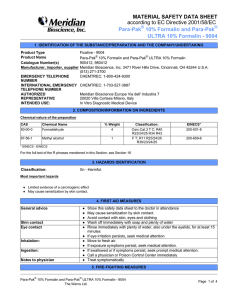 MATERIAL SAFETY DATA SHEET according to EC Directive 2001