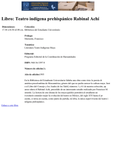Libro: Teatro indígena prehispánico Rabinal Achí