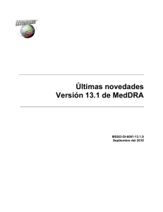 Últimas novedades Versión 13.1 de MedDRA