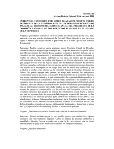 Boletín 5/01 México, Distrito Federal, 30 de enero de 2001 E