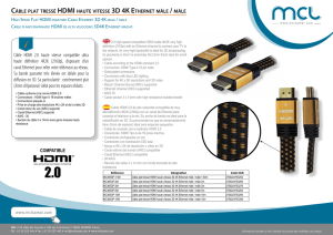 Câble HDMI 2.0 haute vitesse compatible ultra haute définition 4K2K