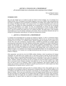 ¿QUÉ DE LA TEOLOGIA DE LA PROSPERIDAD?