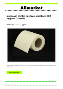 Mapacasa cambia su razón social por SCA Hygiene